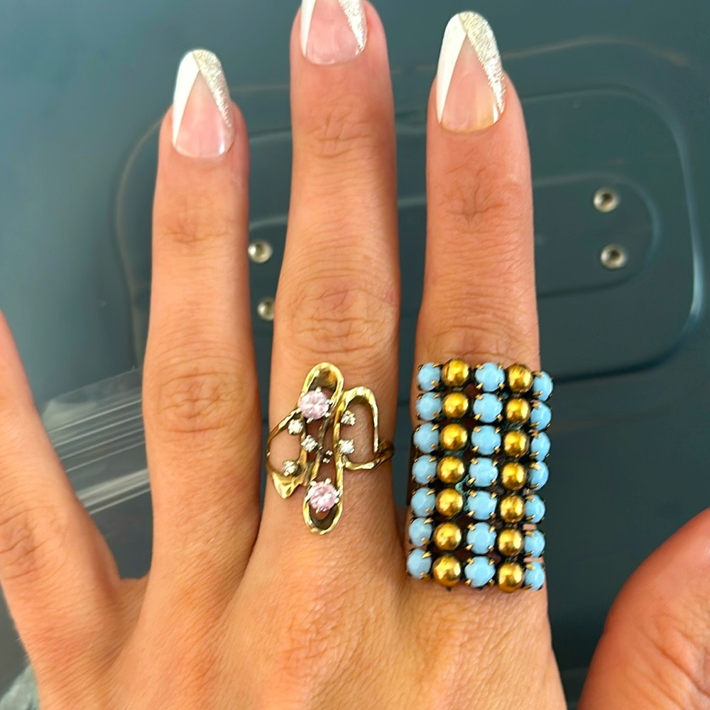 Vintage sixty-six blue and gold tone